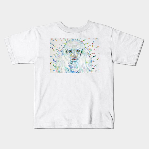 POODLE watercolor portrait .1 Kids T-Shirt by lautir